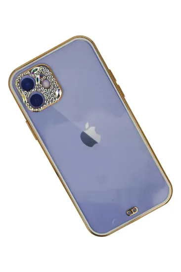 Newface iPhone 12 Kılıf Liva Taşlı Silikon - Beyaz resmi