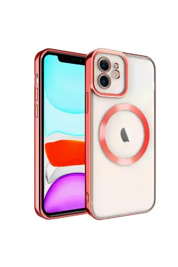 Newface iPhone 12 Kılıf Kross Magneticsafe Kapak - Kırmızı resmi
