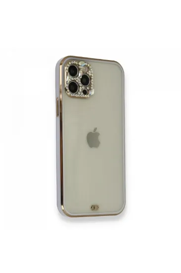 Newface iPhone 12 Pro Kılıf Liva Taşlı Silikon - Mor resmi
