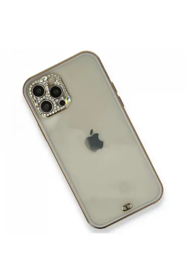Newface iPhone 12 Pro Kılıf Liva Taşlı Silikon - Mor resmi