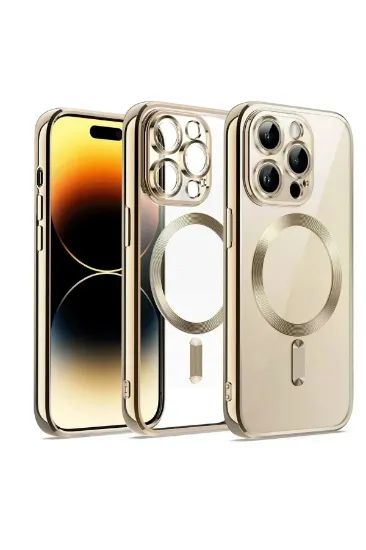 Newface iPhone 12 Pro Kılıf Kross Magneticsafe Kapak - Gold resmi