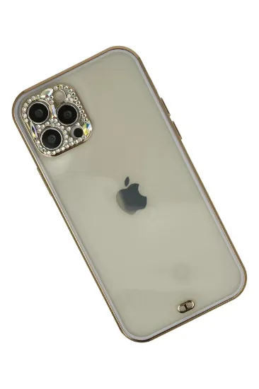 Newface iPhone 12 Pro Max Kılıf Liva Taşlı Silikon - Mor resmi
