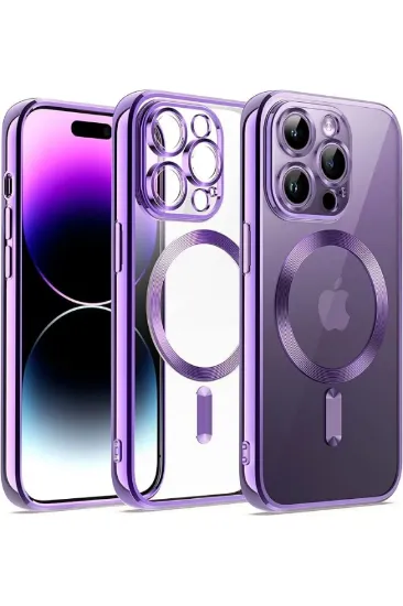 Newface iPhone 12 Pro Kılıf Kross Magneticsafe Kapak - Mor resmi