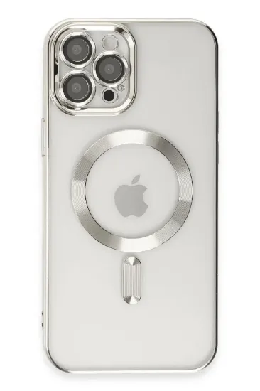 Newface iPhone 12 Pro Max Kılıf Kross Magneticsafe Kapak - Gümüş resmi
