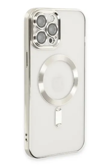 Newface iPhone 12 Pro Max Kılıf Kross Magneticsafe Kapak - Gümüş resmi