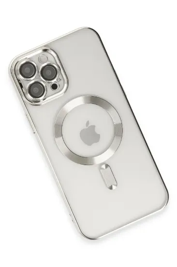 Newface iPhone 12 Pro Max Kılıf Kross Magneticsafe Kapak - Gümüş resmi