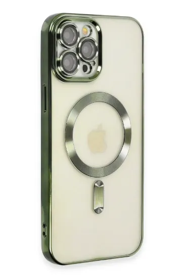 Newface iPhone 12 Pro Max Kılıf Kross Magneticsafe Kapak - Koyu Yeşil resmi