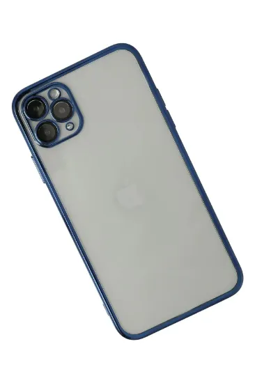 Newface iPhone 11 Pro Max Kılıf Razer Lensli Silikon - Mavi resmi
