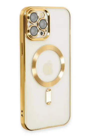 Newface iPhone 12 Pro Max Kılıf Kross Magneticsafe Kapak - Gold resmi