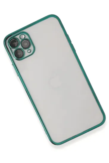 Newface iPhone 11 Pro Max Kılıf Razer Lensli Silikon - Yeşil resmi