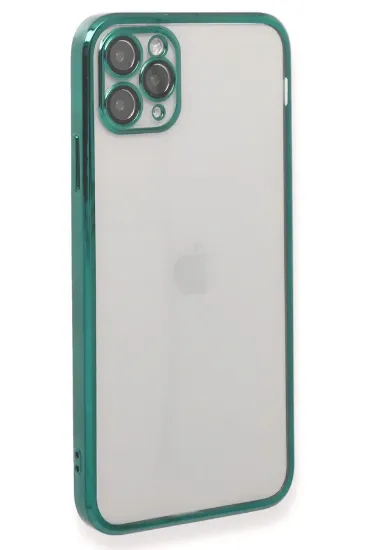 Newface iPhone 11 Pro Max Kılıf Razer Lensli Silikon - Yeşil resmi