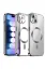 Newface iPhone 13 Kılıf Kross Magneticsafe Kapak - Gümüş resmi