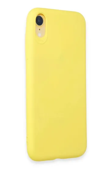 Newface iPhone XR Kılıf First Silikon - Sarı resmi