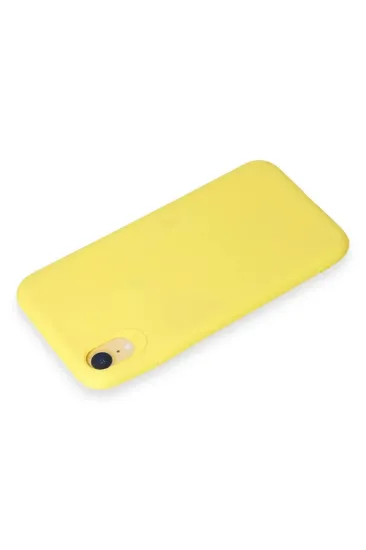 Newface iPhone XR Kılıf First Silikon - Sarı resmi