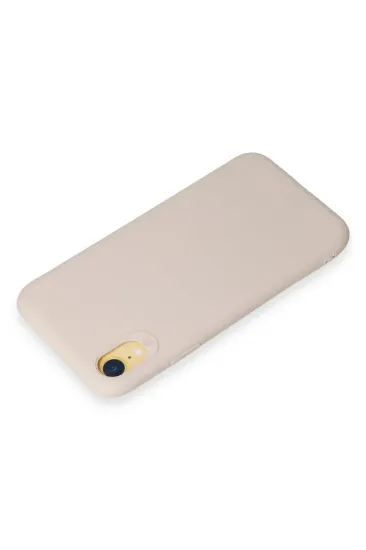 Newface iPhone XR Kılıf First Silikon - Krem resmi