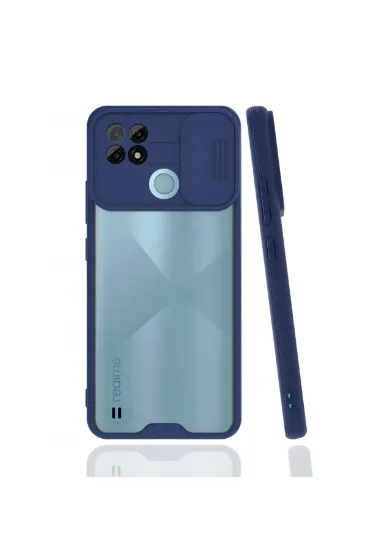 Newface Realme C21 Kılıf Platin Kamera Koruma Silikon - Lacivert resmi