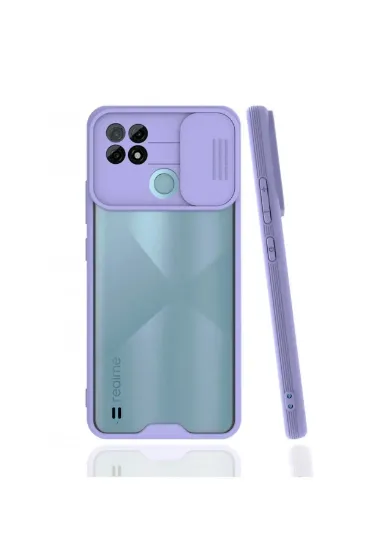 Newface Realme C21 Kılıf Platin Kamera Koruma Silikon - Lila resmi