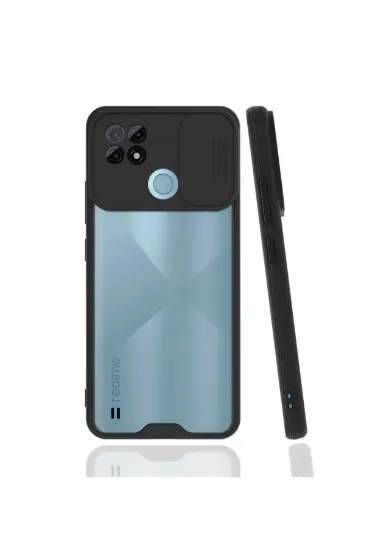 Newface Realme C21 Kılıf Platin Kamera Koruma Silikon - Siyah resmi