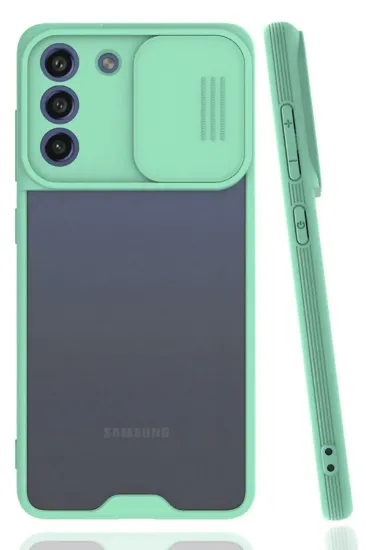 Newface Samsung Galaxy S21 FE Kılıf Platin Kamera Koruma Silikon - Açık Yeşil resmi