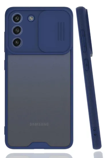 Newface Samsung Galaxy S21 FE Kılıf Platin Kamera Koruma Silikon - Lacivert resmi