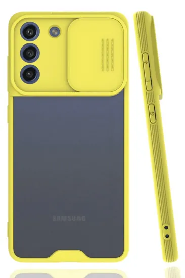 Newface Samsung Galaxy S21 FE Kılıf Platin Kamera Koruma Silikon - Sarı resmi