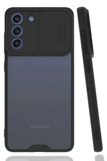 Newface Samsung Galaxy S21 FE Kılıf Platin Kamera Koruma Silikon - Siyah resmi