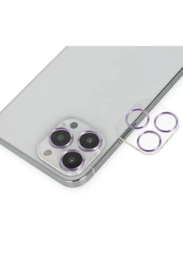 Newface iPhone 14 Pro Max Band Metal Kamera Lens - Mor resmi