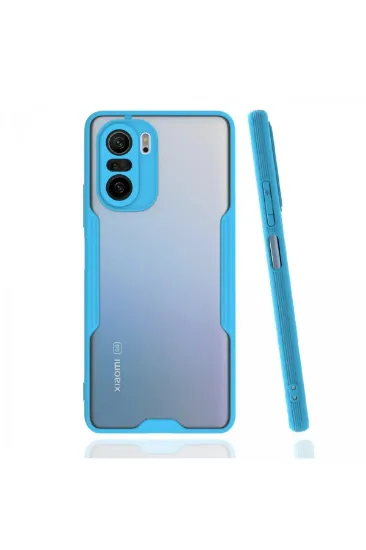 Newface Xiaomi Poco F3 Kılıf Platin Silikon - Mavi resmi