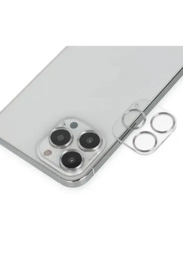 Newface iPhone 14 Pro Max Band Metal Kamera Lens - Gümüş resmi