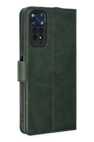 Newface Xiaomi Redmi Note 11S Kılıf Trend S Plus Kapaklı Kılıf - Yeşil resmi