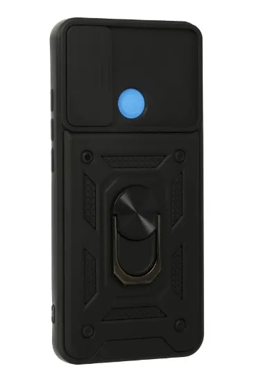 Newface Xiaomi Redmi 9C Kılıf Pars Lens Yüzüklü Silikon - Siyah resmi