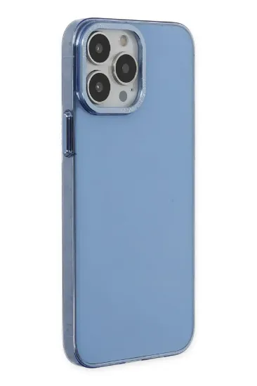 Newface iPhone 13 Pro Kılıf Anka PC Sert Metal Kapak - Mavi resmi