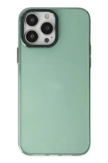 Newface iPhone 13 Pro Max Kılıf Anka PC Sert Metal Kapak - Yeşil resmi