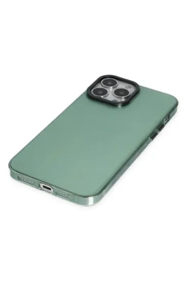 Newface iPhone 13 Pro Max Kılıf Anka PC Sert Metal Kapak - Yeşil resmi