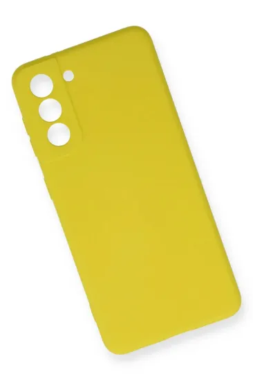 Newface Samsung Galaxy S21 FE Kılıf Nano içi Kadife Silikon - Sarı resmi