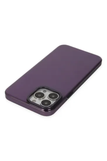 Newface iPhone 13 Pro Max Kılıf Anka PC Sert Metal Kapak - Mor resmi