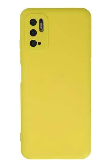 Newface Xiaomi Redmi Note 10 5G Kılıf Nano içi Kadife Silikon - Sarı resmi