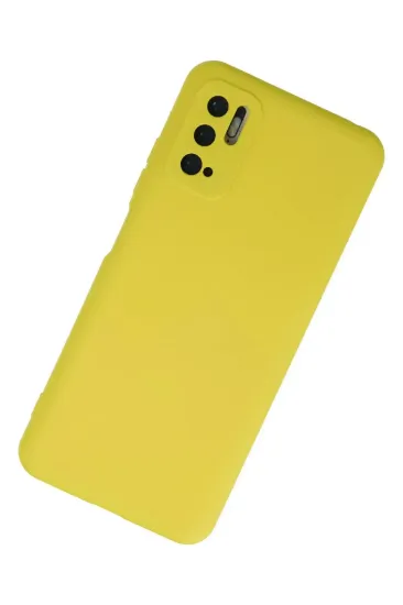 Newface Xiaomi Redmi Note 10 5G Kılıf Nano içi Kadife Silikon - Sarı resmi