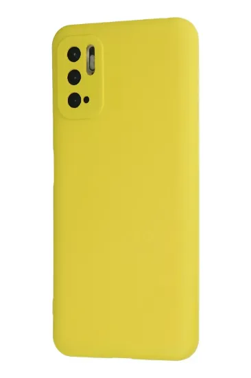 Newface Xiaomi Redmi Note 10 5G Kılıf Nano içi Kadife Silikon - Sarı resmi