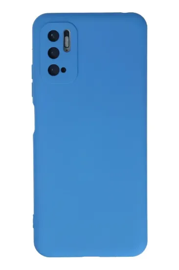 Newface Xiaomi Redmi Note 10 5G Kılıf Nano içi Kadife Silikon - Mavi resmi