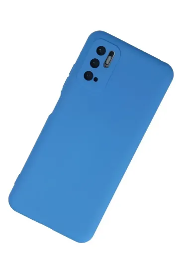 Newface Xiaomi Redmi Note 10 5G Kılıf Nano içi Kadife Silikon - Mavi resmi