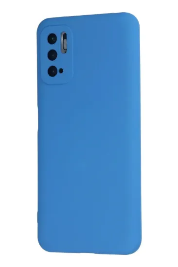 Newface Xiaomi Redmi Note 10 5G Kılıf Nano içi Kadife Silikon - Mavi resmi