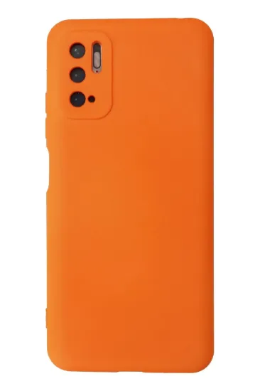 Newface Xiaomi Redmi Note 10 5G Kılıf Nano içi Kadife Silikon - Turuncu resmi