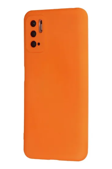 Newface Xiaomi Redmi Note 10 5G Kılıf Nano içi Kadife Silikon - Turuncu resmi