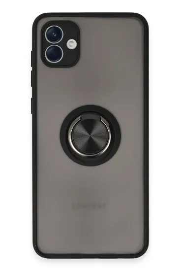Newface Samsung Galaxy A04 Kılıf Montreal Yüzüklü Silikon Kapak - Siyah resmi