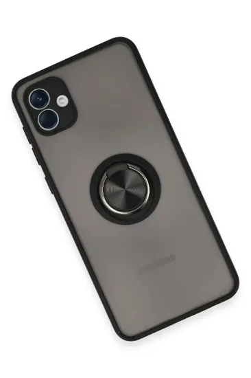Newface Samsung Galaxy A04 Kılıf Montreal Yüzüklü Silikon Kapak - Siyah resmi