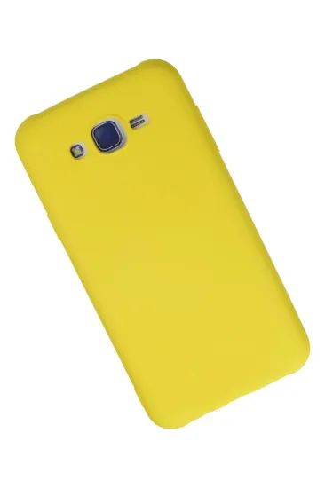 Newface Samsung Galaxy J7 Kılıf Nano içi Kadife Silikon - Sarı resmi