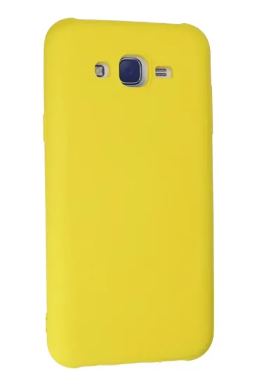 Newface Samsung Galaxy J7 Kılıf Nano içi Kadife Silikon - Sarı resmi