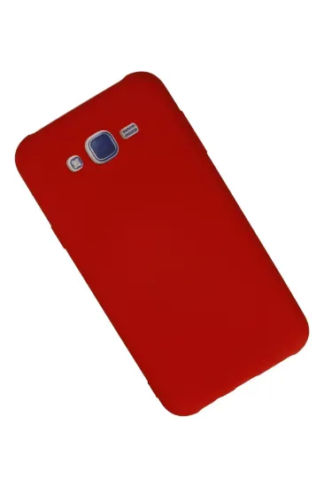 Newface Samsung Galaxy J7 Kılıf Nano içi Kadife Silikon - Kırmızı resmi