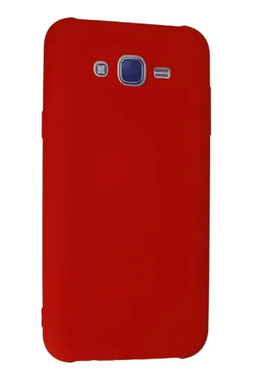 Newface Samsung Galaxy J7 Kılıf Nano içi Kadife Silikon - Kırmızı resmi